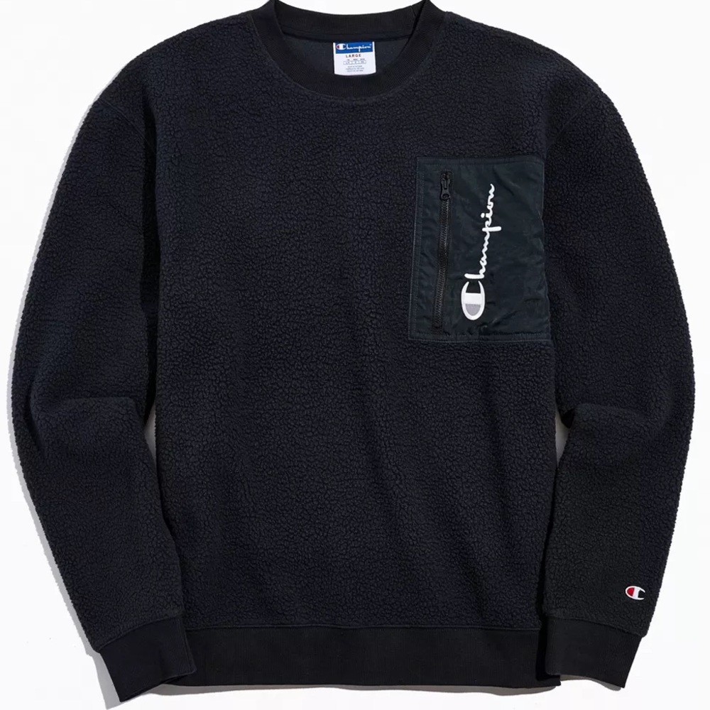 Champion Crew Neck Plush Teddy Sherpa Sweatshirt